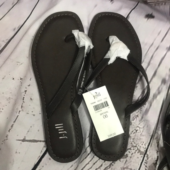 J Jill Leather Flip Flop Brown Size 6 - Picture 2 of 9